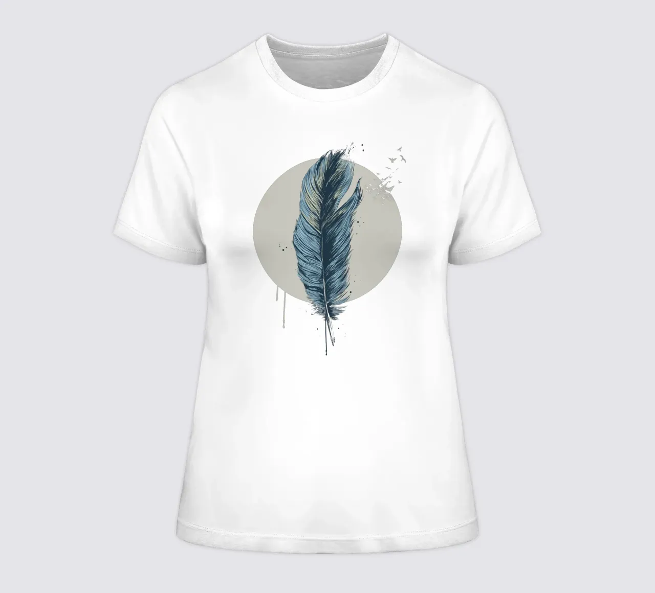 Feather In A Circle t-shirt da donna da Balazs Solti