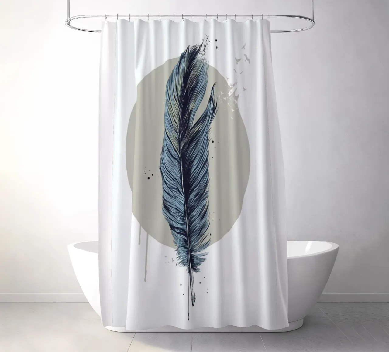 Feather In A Circle tenda da doccia da Balazs Solti