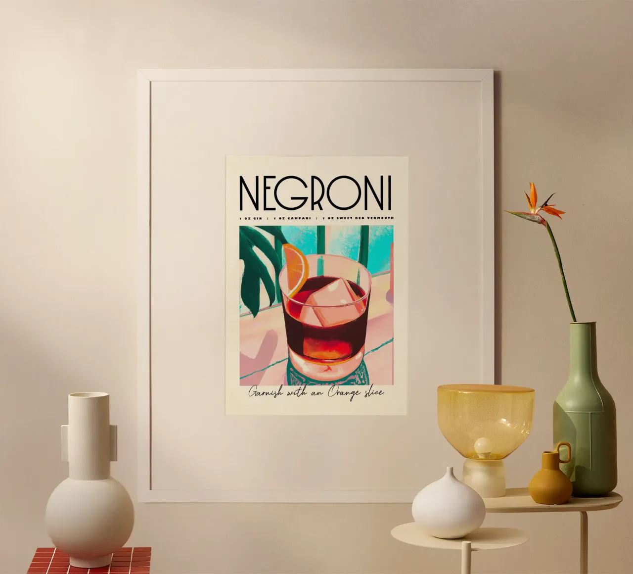 negroni cocktail poster da John C Labut