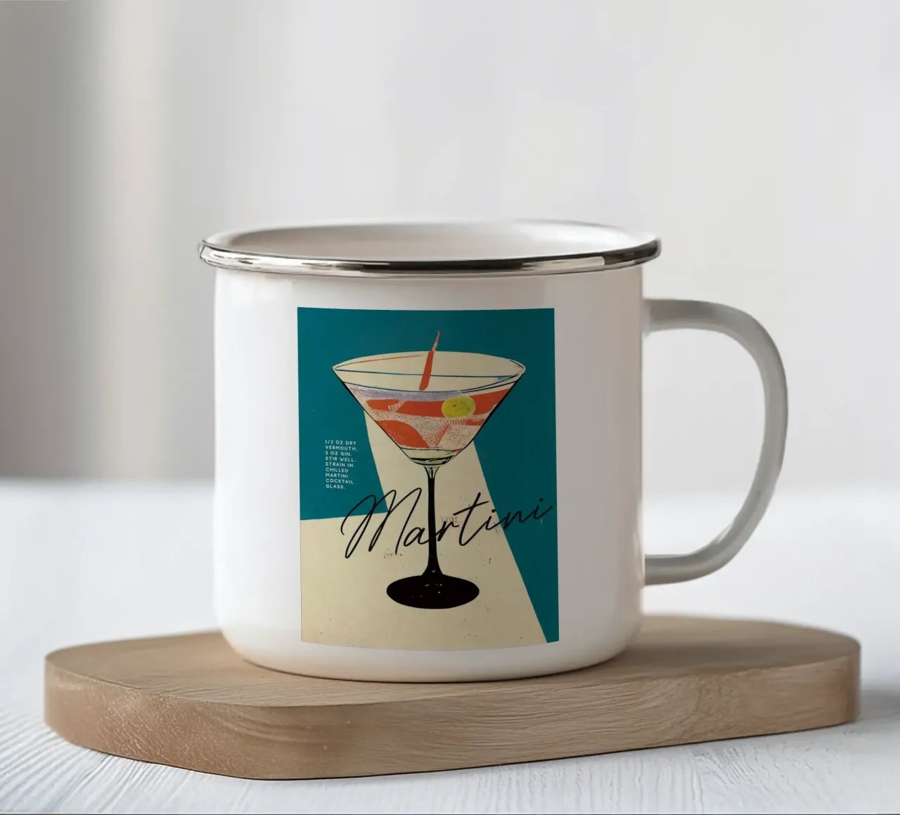 martini cocktail tazza in smalto da John C Labut