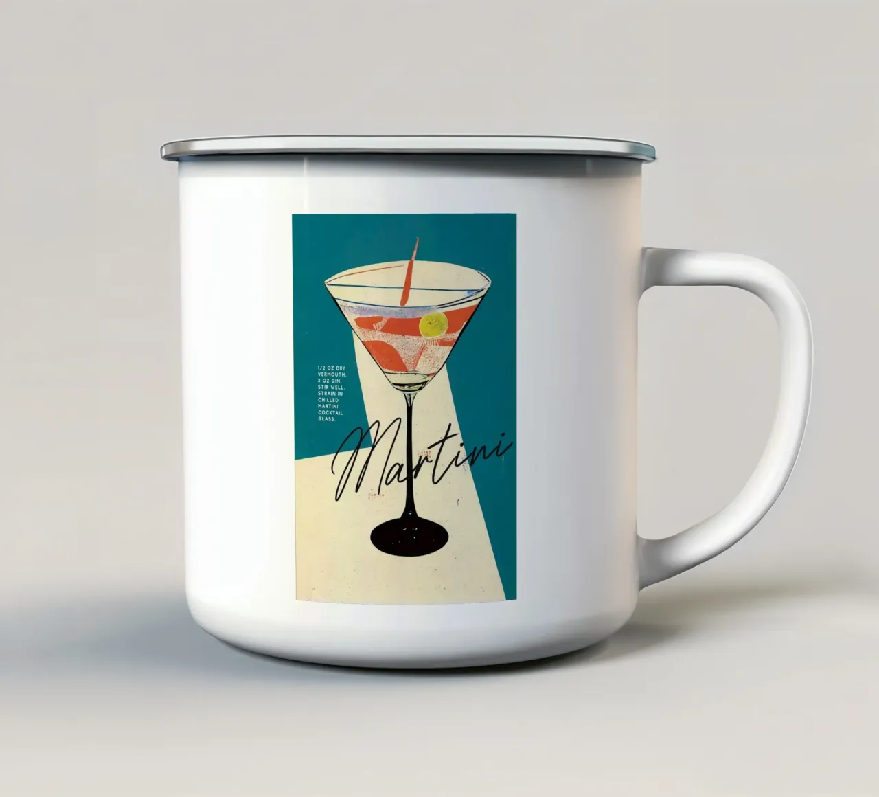 martini cocktail tazza in smalto da John C Labut