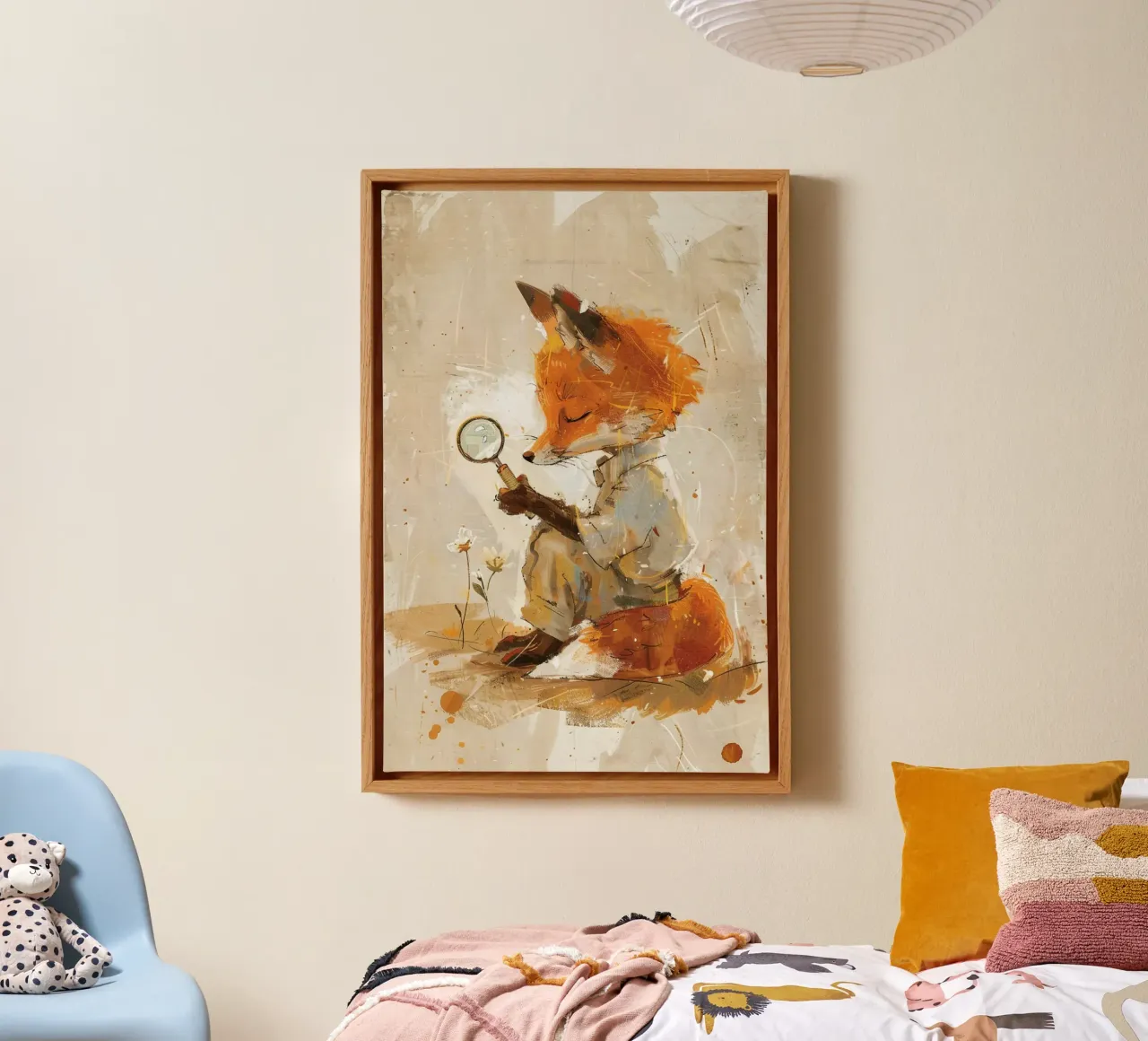 The Curious Fox Explorer tela con Cornice a cassetta da wonderfolk