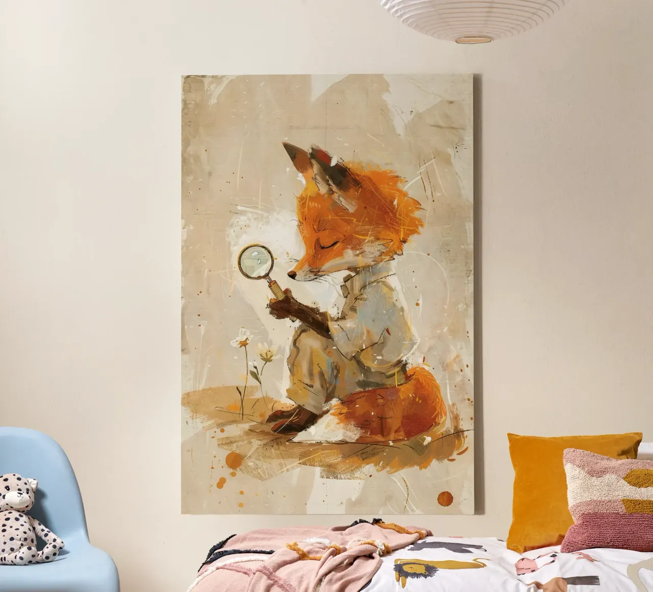 The Curious Fox Explorer tela con Cornice a cassetta da wonderfolk