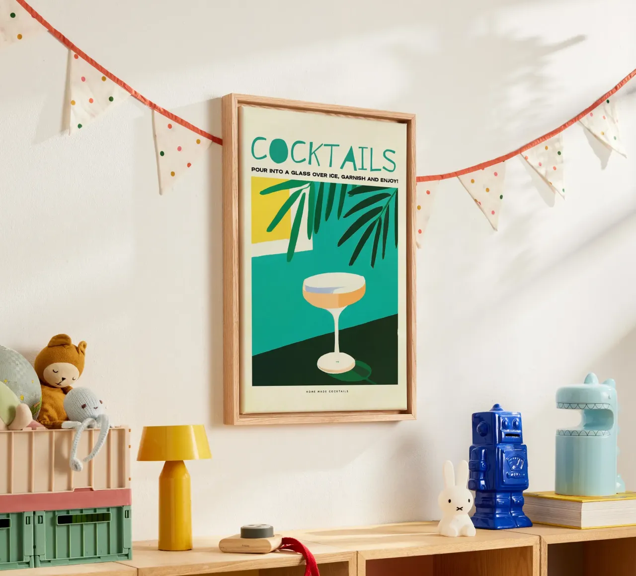 cocktailglas canvas met Baklijst van John C Labut