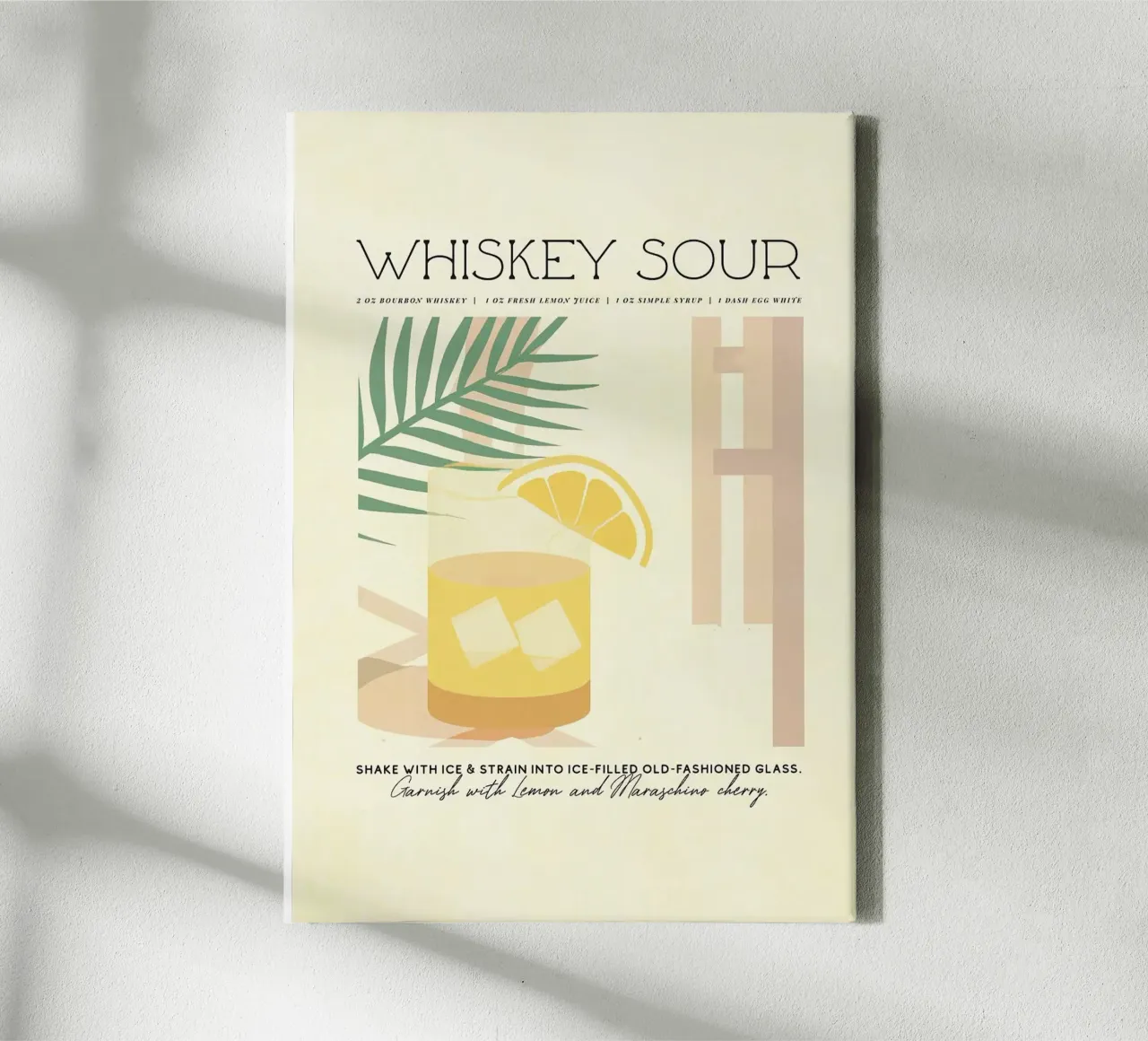 whisky sour tela con Cornice a cassetta da John C Labut