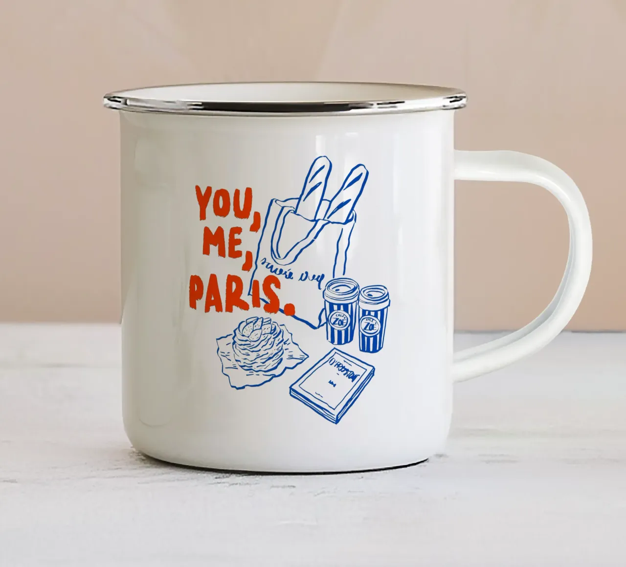 You, Me, Paris. tazza in smalto da ramosashop