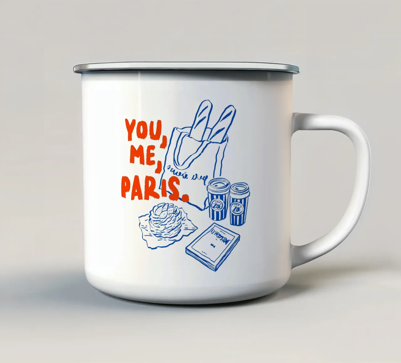 You, Me, Paris. tazza in smalto da ramosashop
