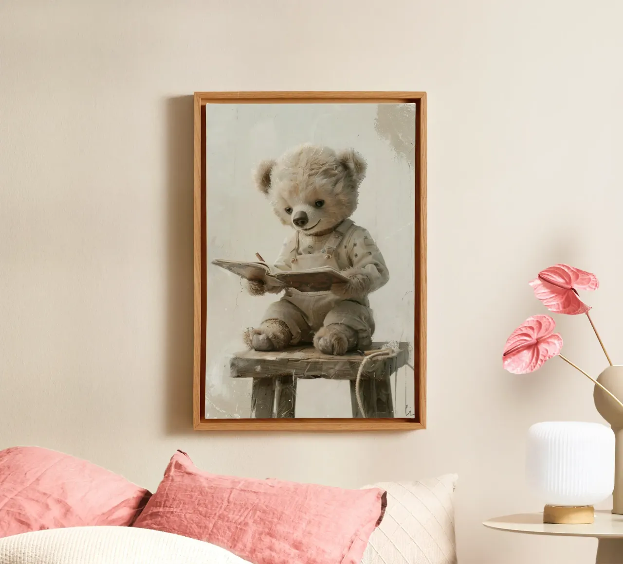 The Gentle Bear Learner tela con Cornice a cassetta da wonderfolk