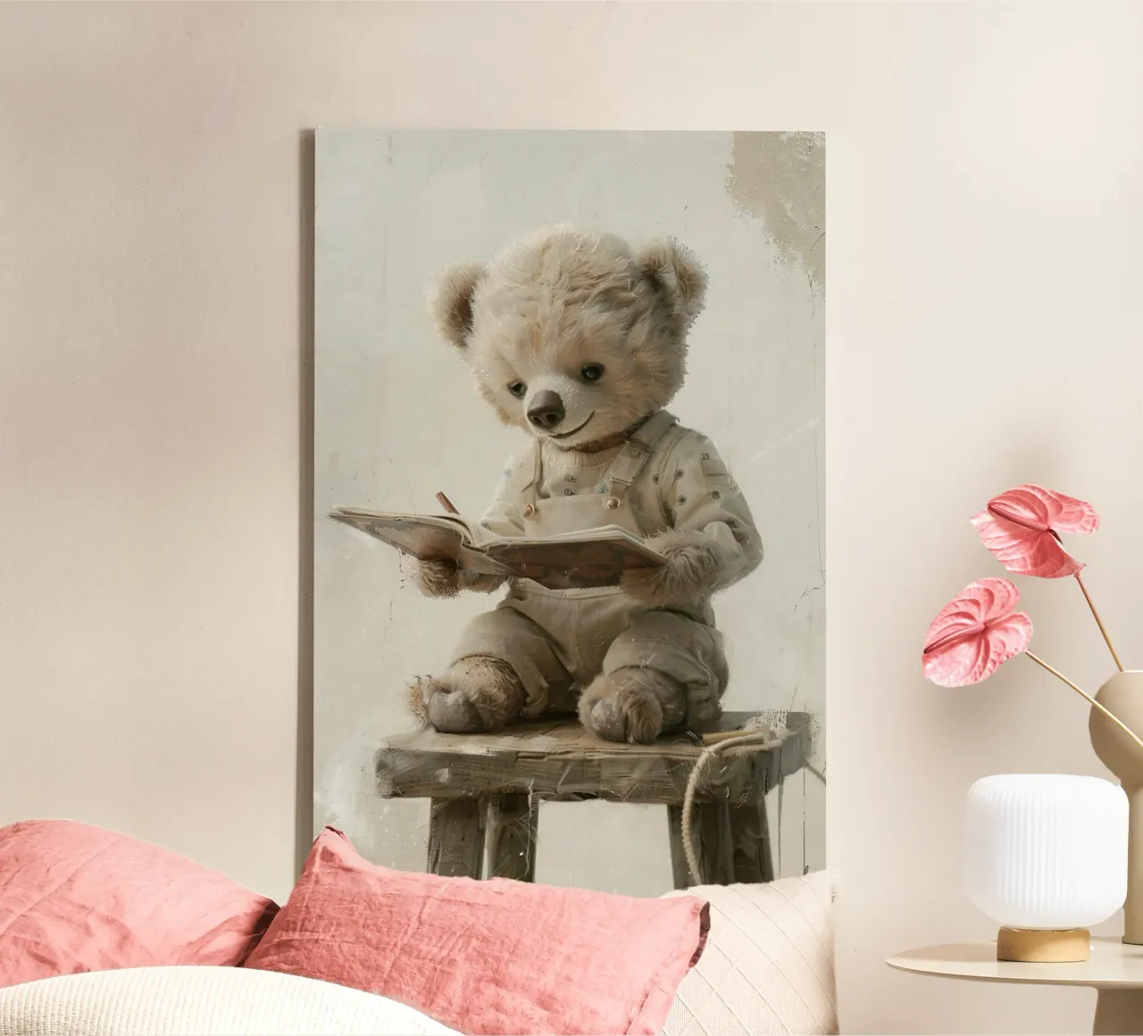 The Gentle Bear Learner tela con Cornice a cassetta da wonderfolk