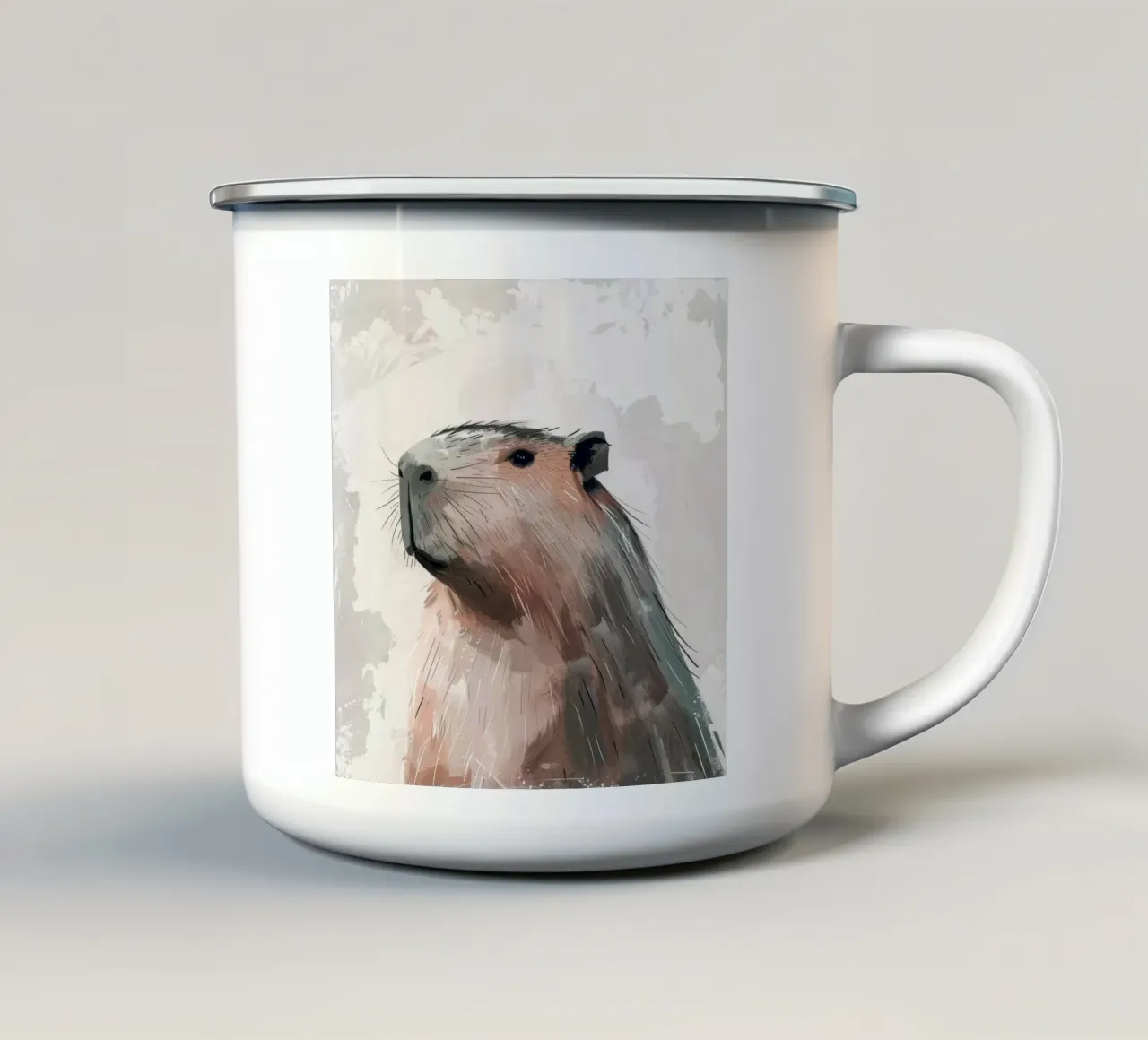 Ritratto di capibara tazza in smalto da DesignDoodle