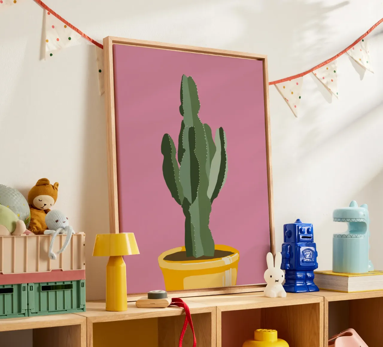 Cactus 06 tela con Cornice a cassetta da Little Dean