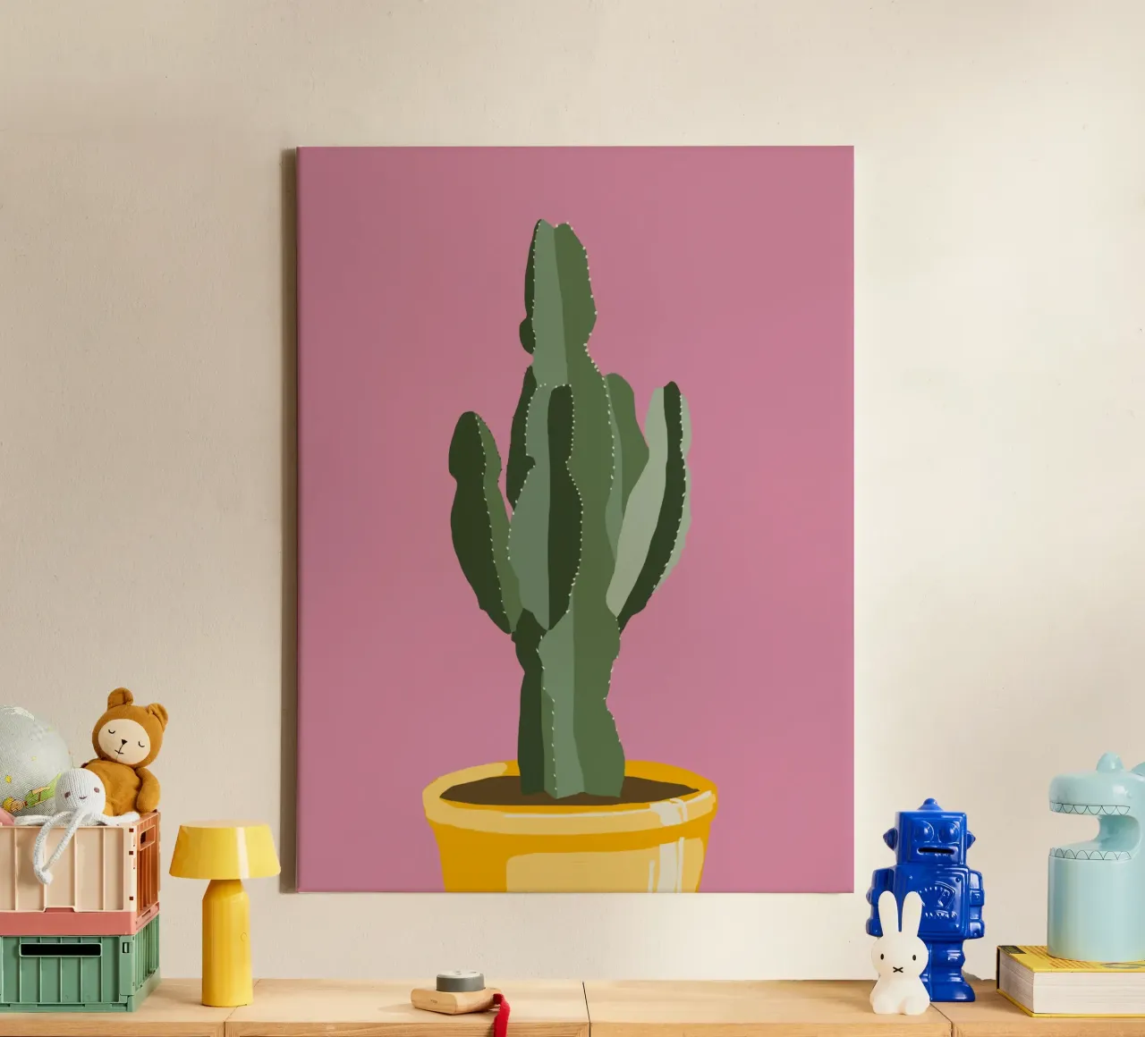 Cactus 06 tela con Cornice a cassetta da Little Dean