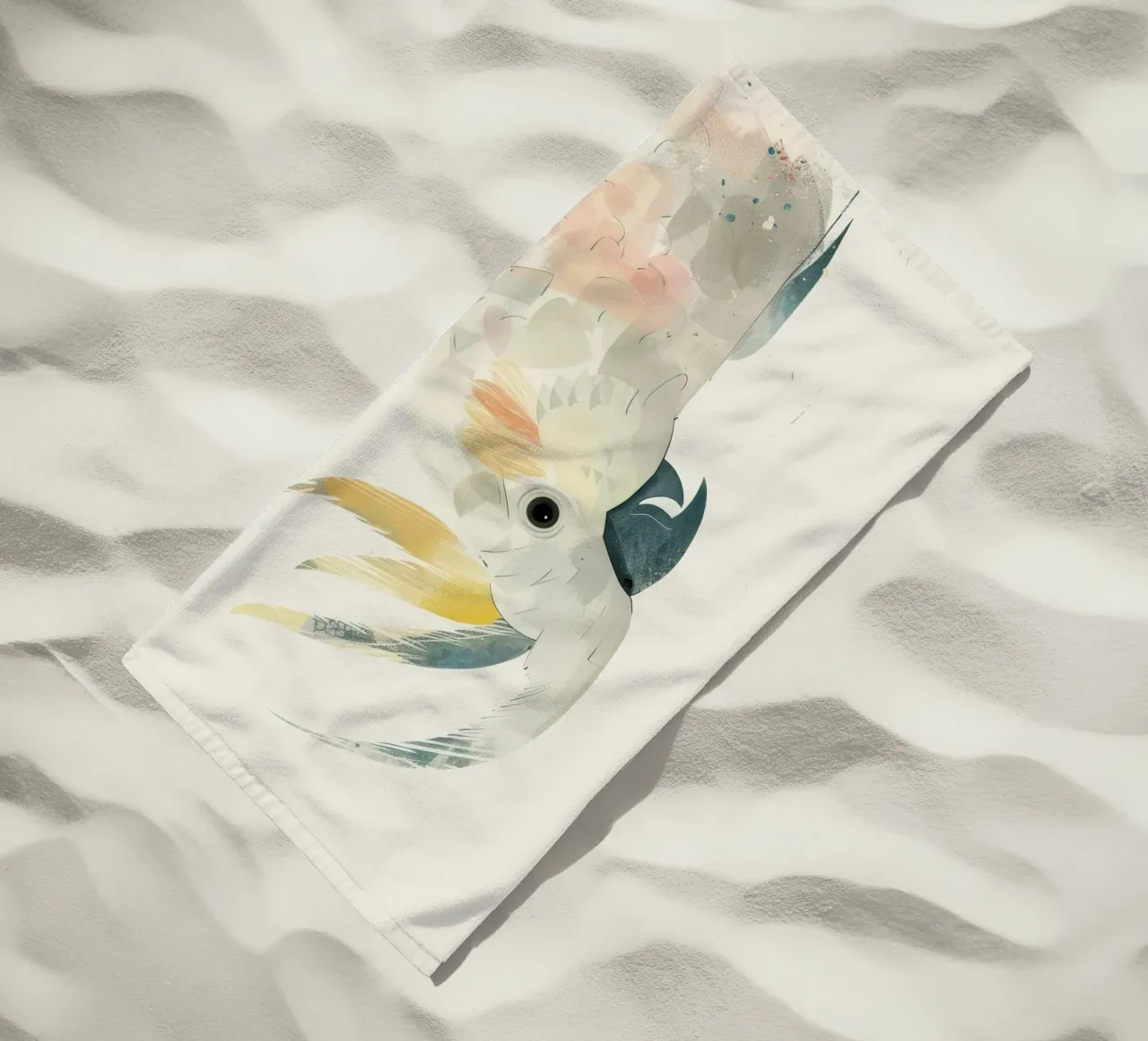 Cacatua dal ciuffo sulfureo Charm telo mare da DesignDoodle