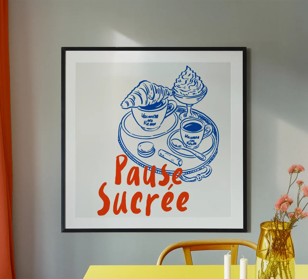 pause sucrée poster con telaio in plastica da ramosashop
