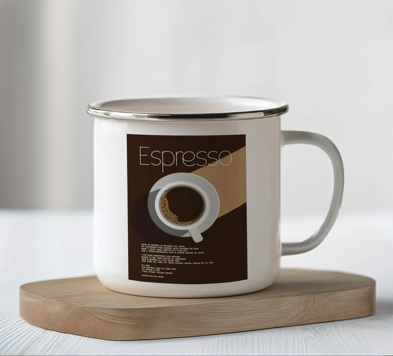 The espresso enamel mug by cosmos studio