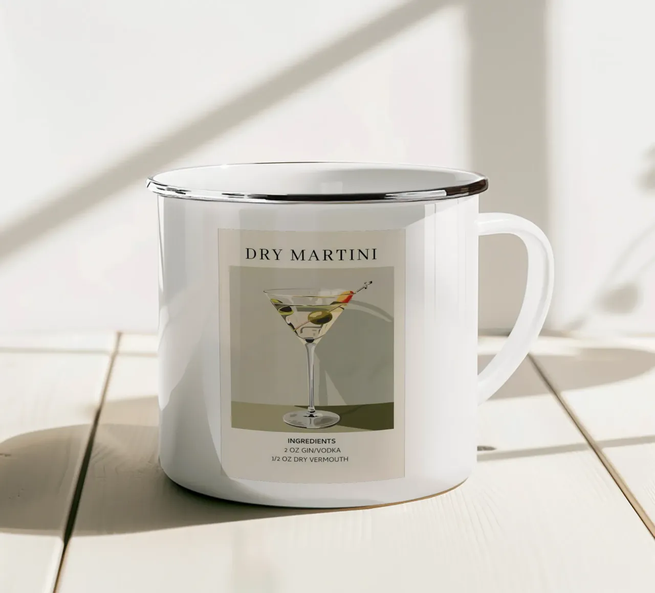 Martini secco tazza in smalto da cosmos studio