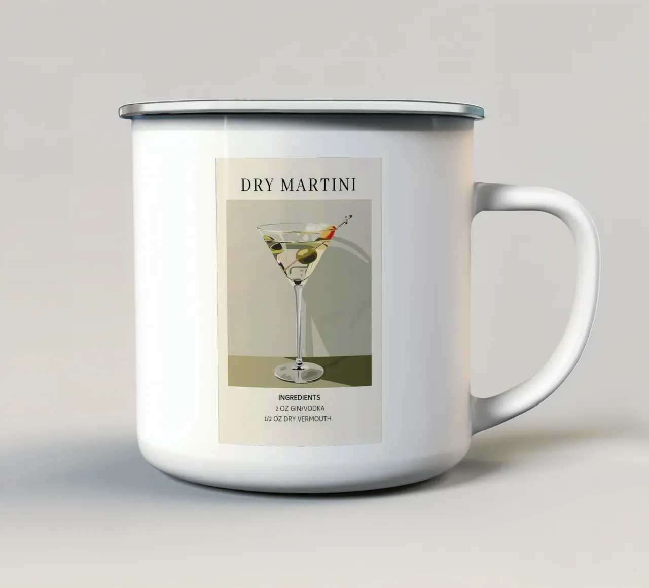 Martini secco tazza in smalto da cosmos studio