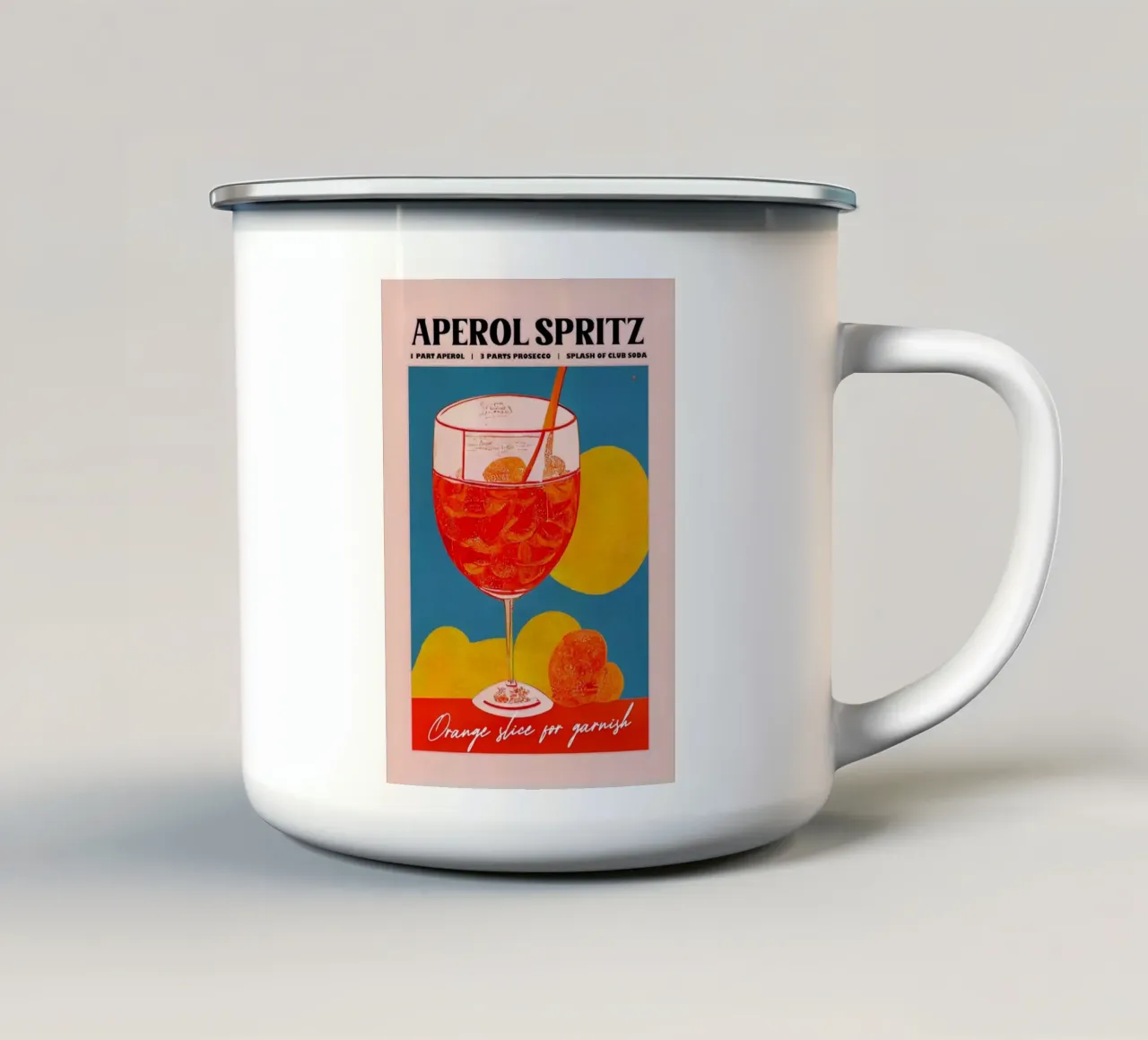 Aperol soda tazza in smalto da John C Labut