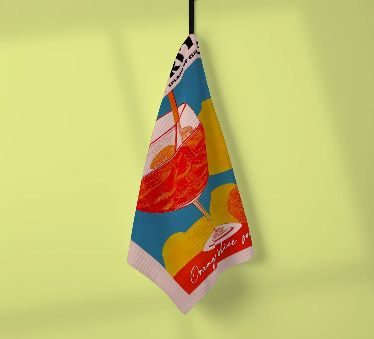 Aperol soda tea towel by John C Labut