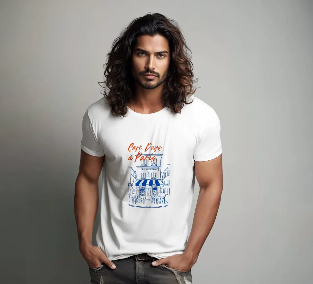 drawing of a Parisian t-shirt da ramosashop