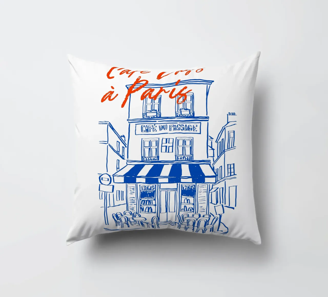 drawing of a Parisian cuscino da ramosashop