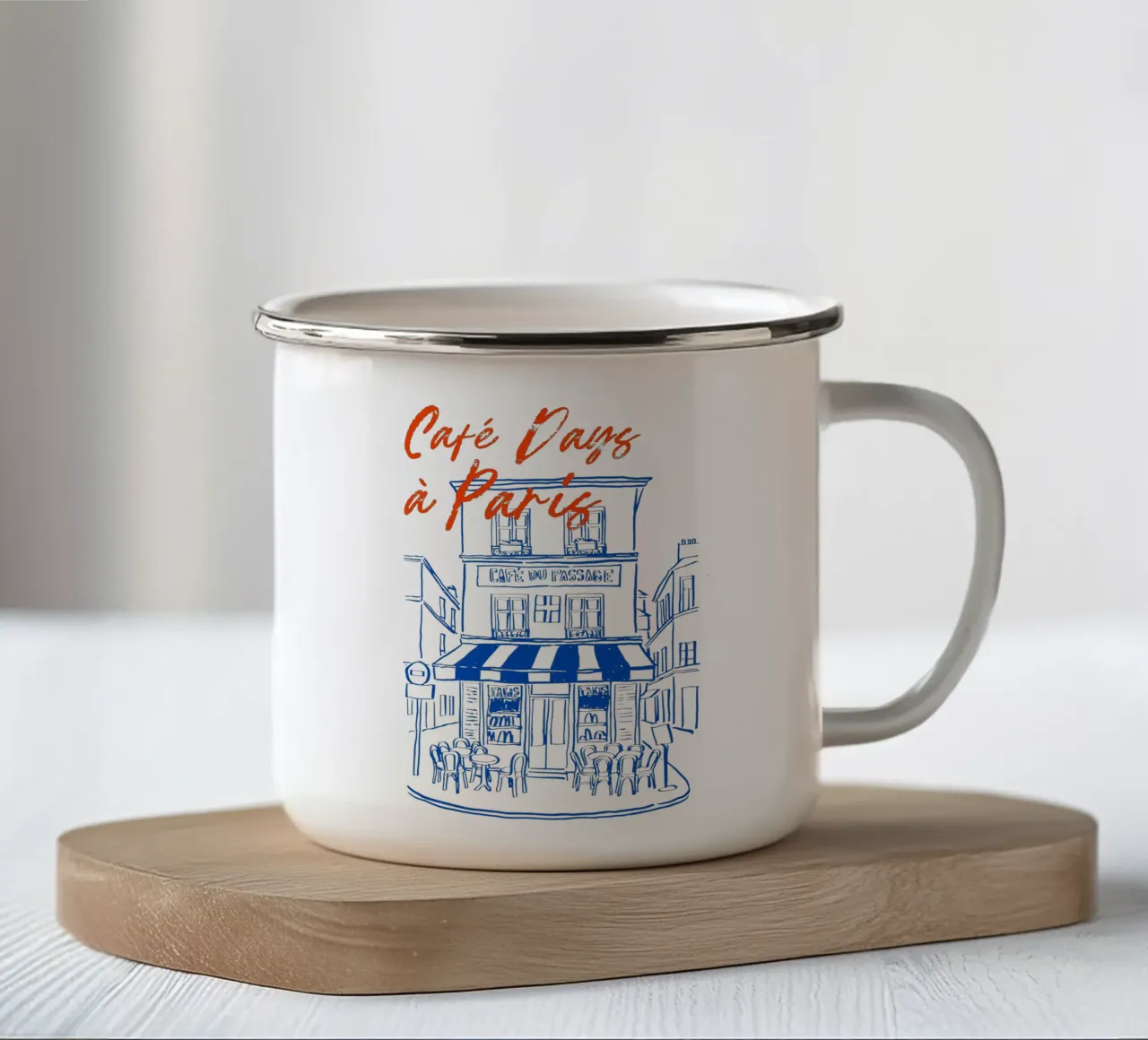 drawing of a Parisian tazza in smalto da ramosashop