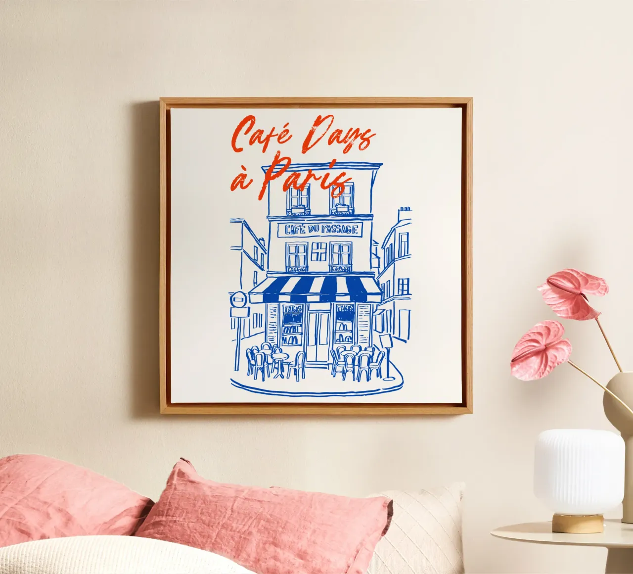 drawing of a Parisian tela con Cornice a cassetta da ramosashop