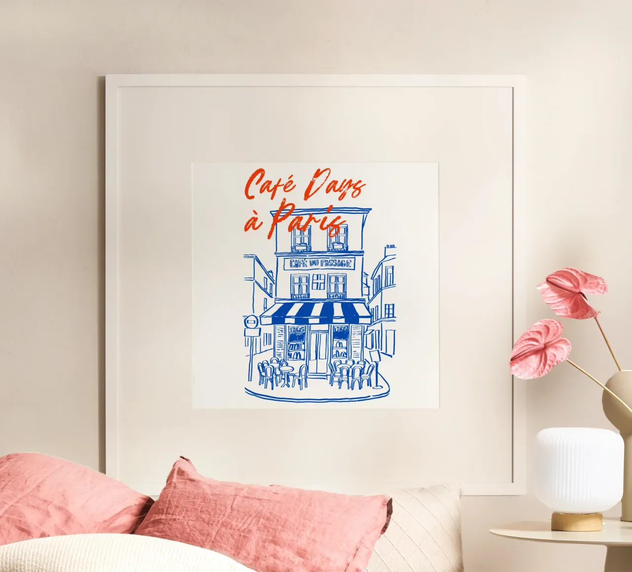 drawing of a Parisian poster con telaio in alluminio da ramosashop