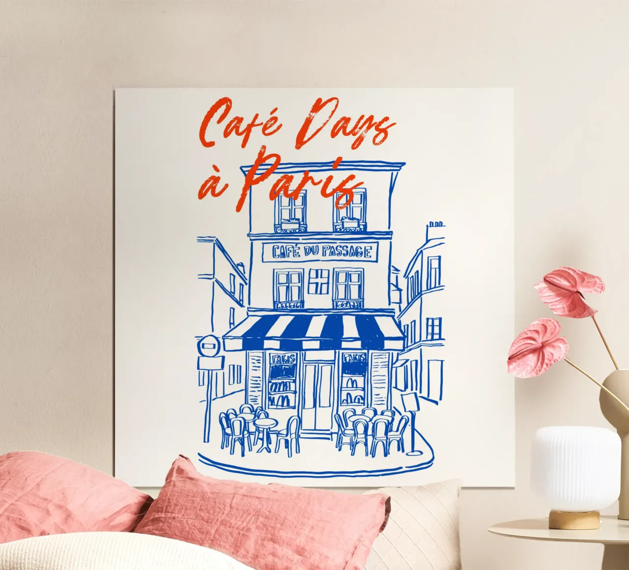 drawing of a Parisian poster con telaio in alluminio da ramosashop