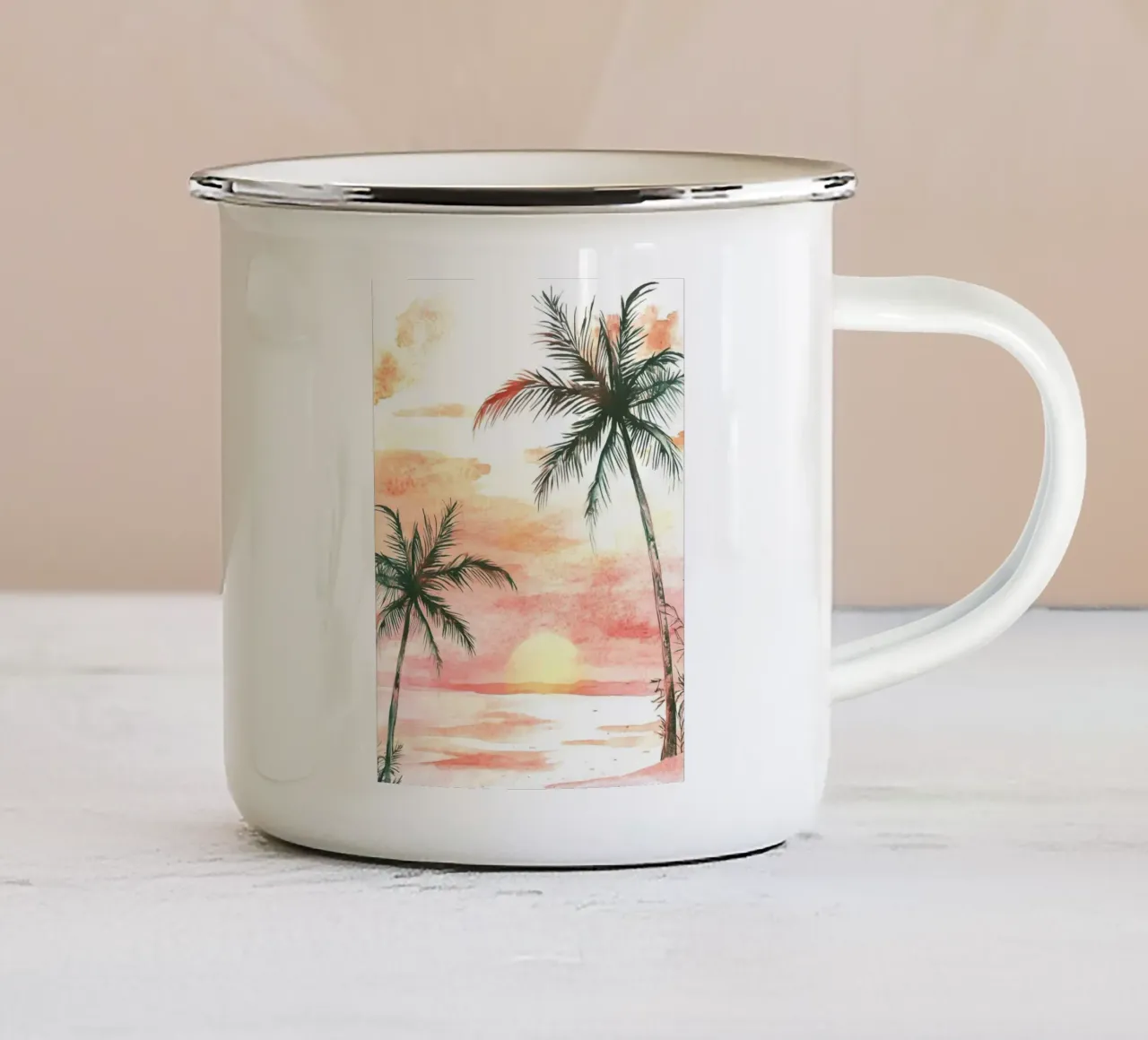 Pink Sunset tazza in smalto da IamHomeStudio