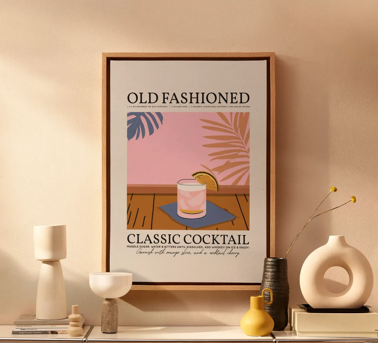 cocktail à l'ancienne toile avec Caisse américaine de John C Labut