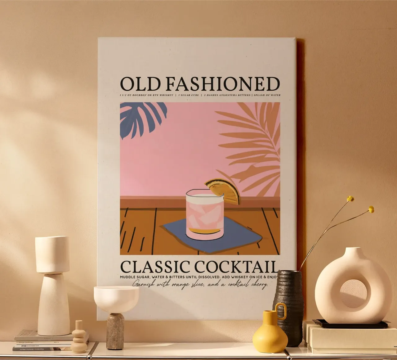 cocktail à l'ancienne toile avec Caisse américaine de John C Labut