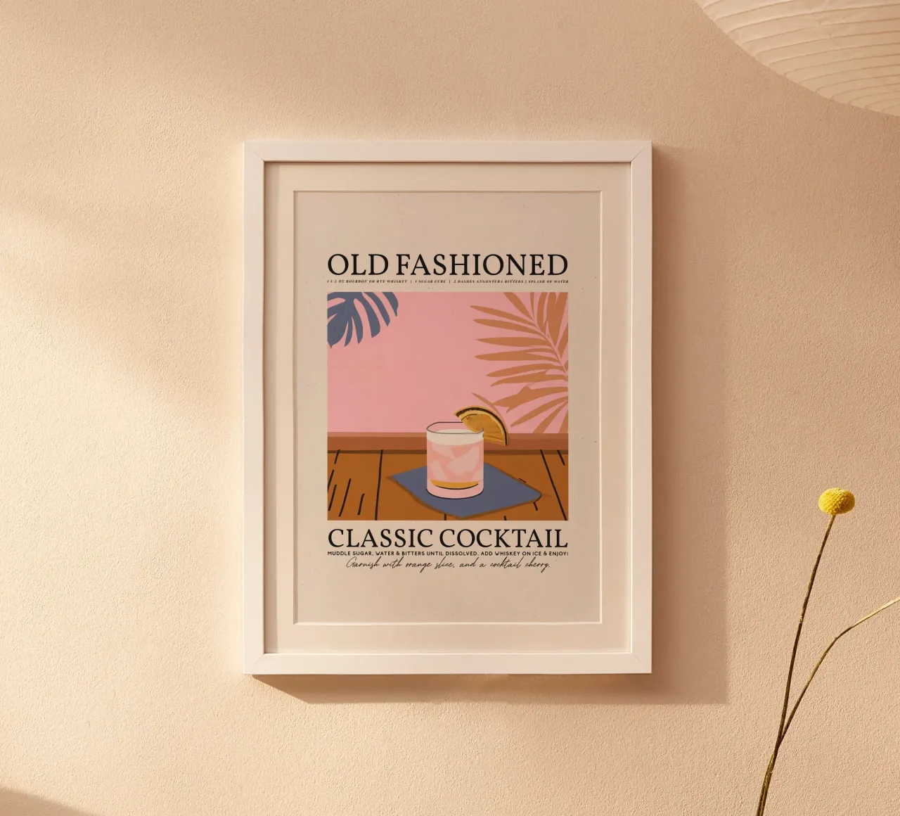 cocktail à l'ancienne poster de John C Labut