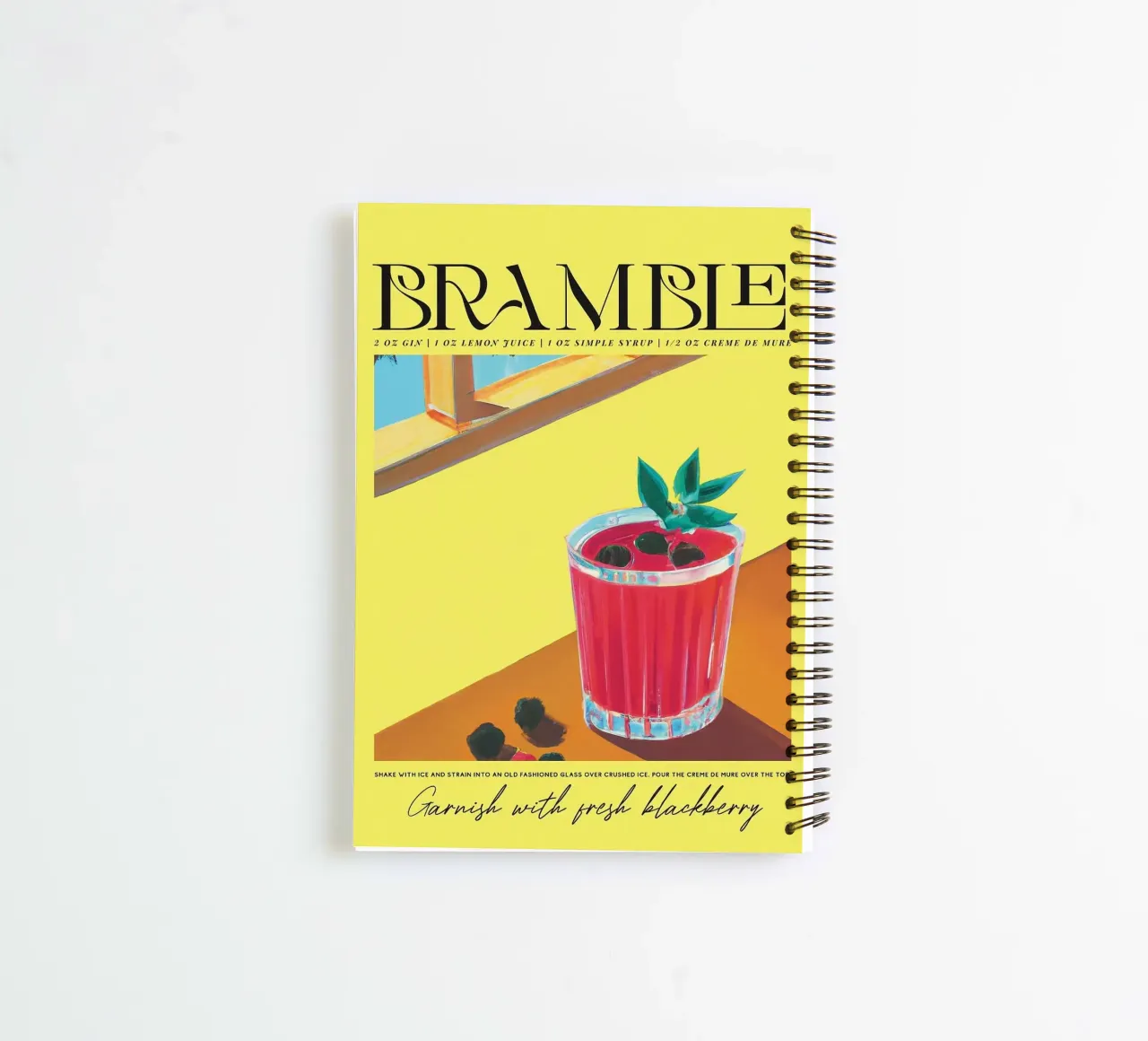 cocktail lemon juice spiral notebook by John C Labut