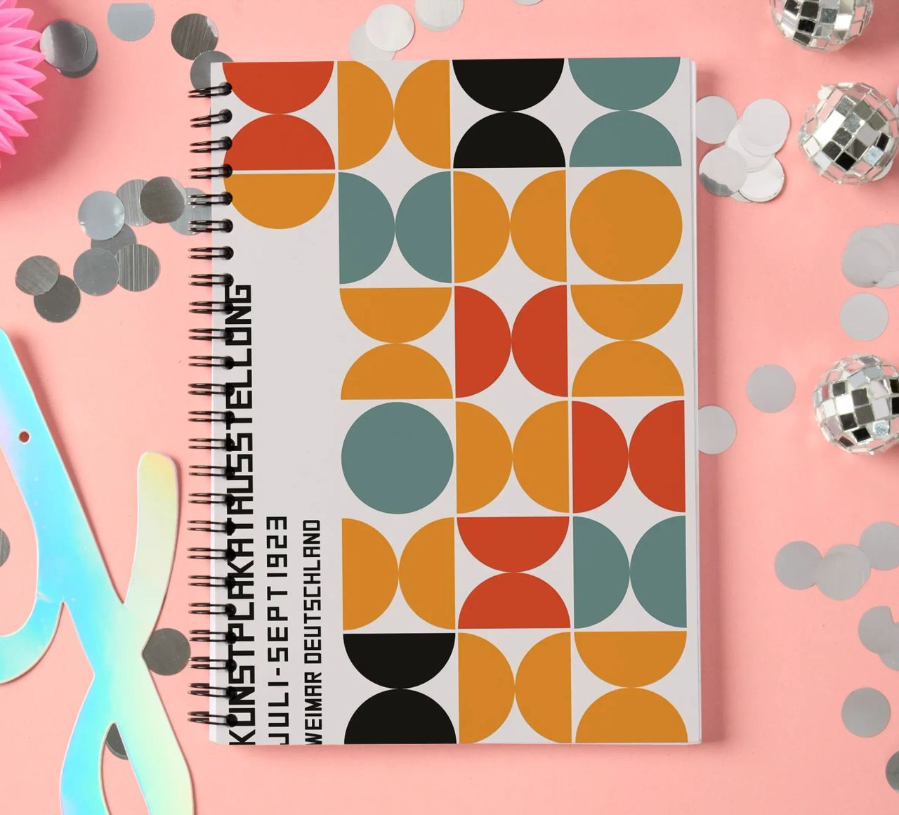 geometric circles symmetry shapes spiral notebook by Lindsey W Fernandez