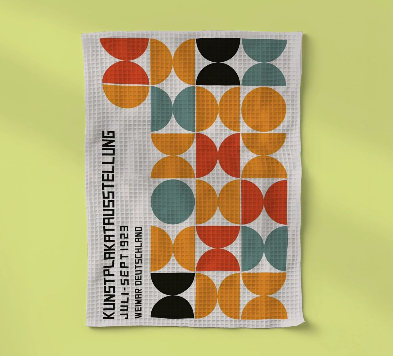 geometric circles symmetry shapes tea towel by Lindsey W Fernandez