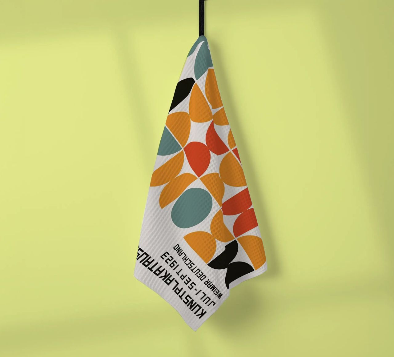 geometric circles symmetry shapes tea towel by Lindsey W Fernandez