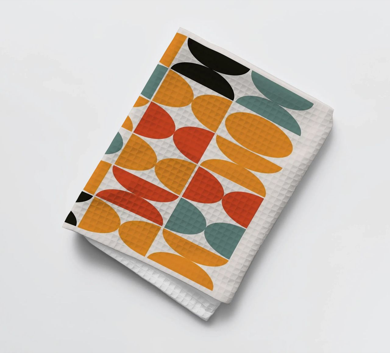 geometric circles symmetry shapes tea towel by Lindsey W Fernandez