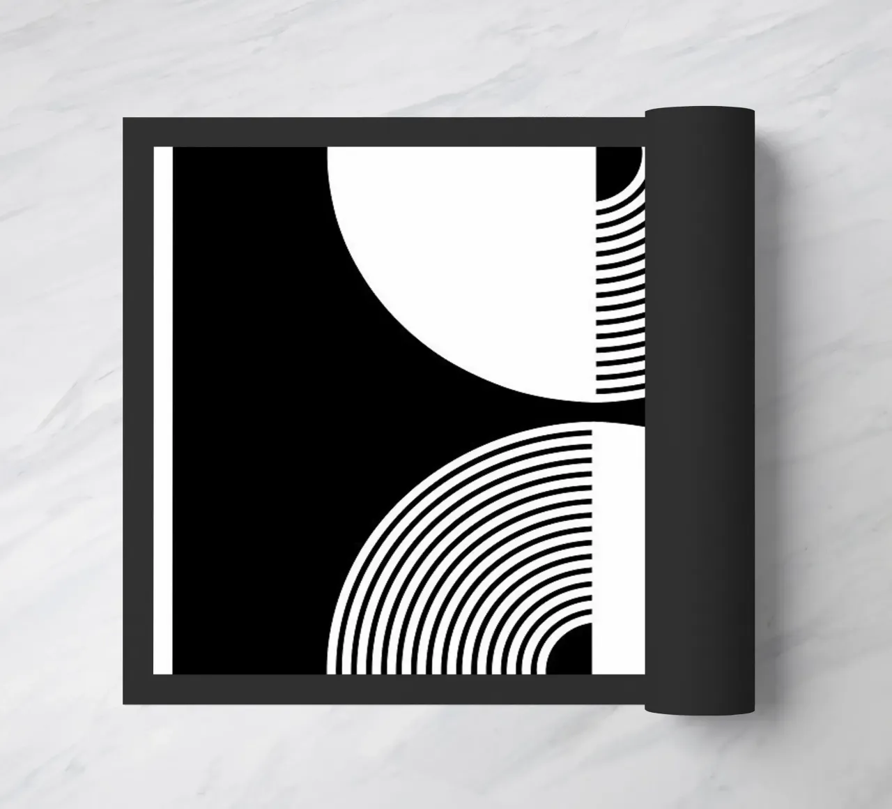 cerchi concentrici in bianco e nero zerbino da Lindsey W Fernandez