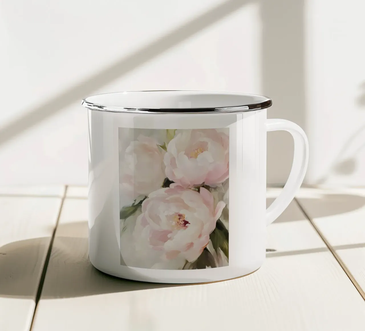 Peonie rosa tazza in smalto da IamHomeStudio
