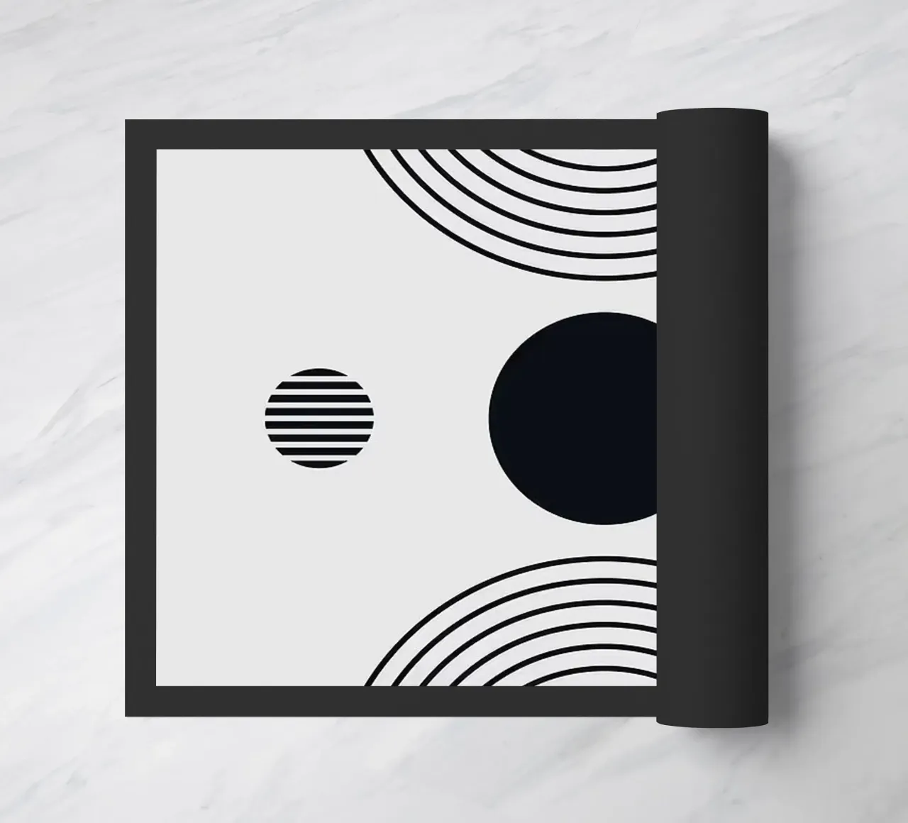 concentric circular geometric patterns doormat by Lindsey W Fernandez