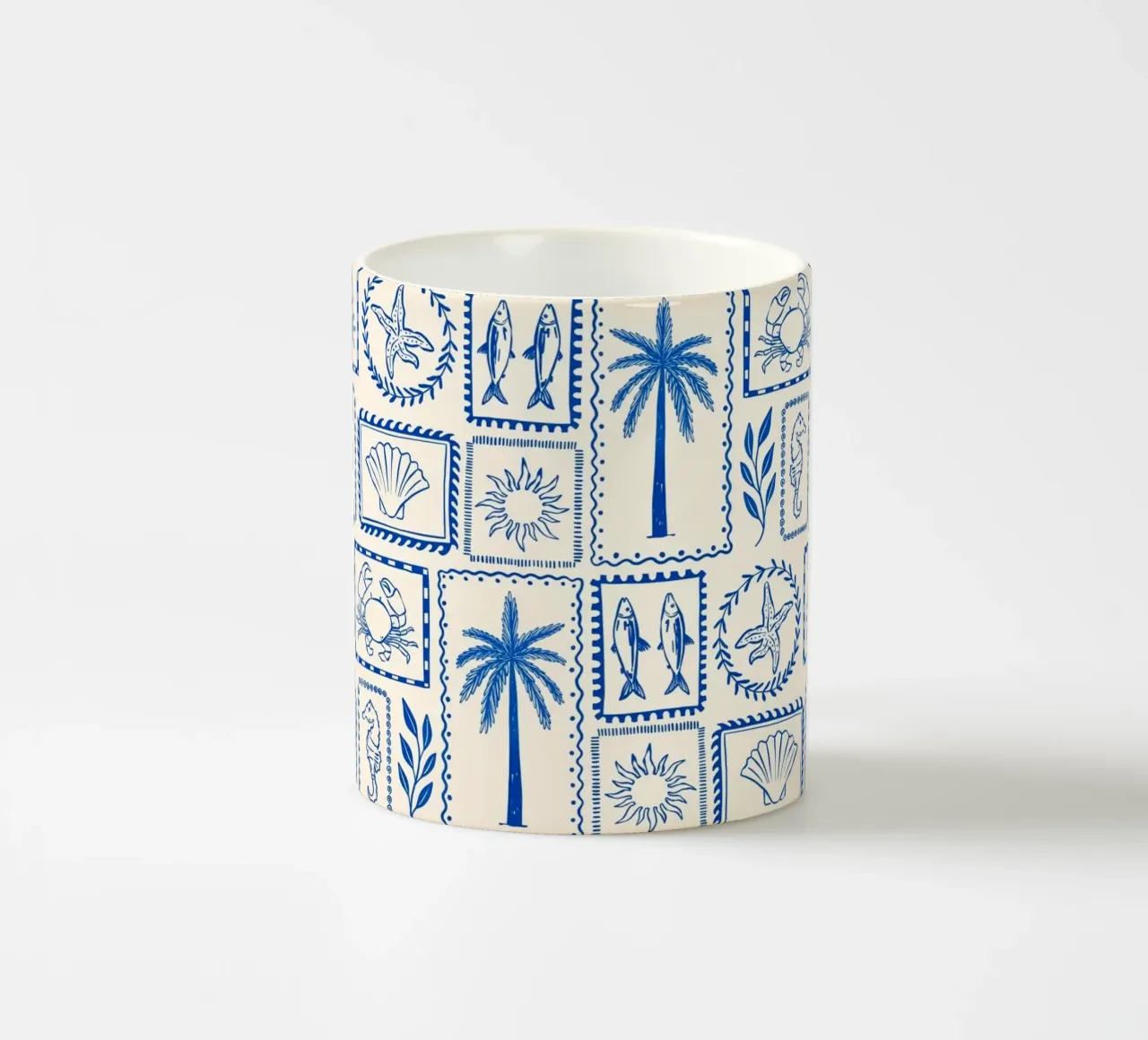 Dolce Vita blu e bianco tazza in ceramica da dafnedesignstudio
