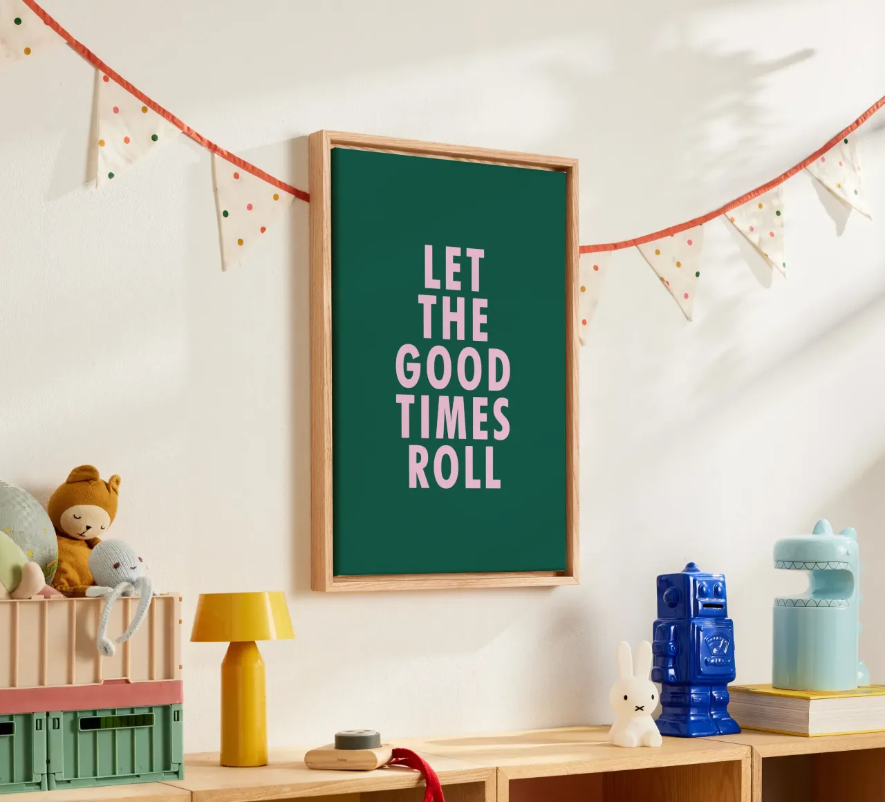 Let the good times roll tela con Cornice a cassetta da WORD & WONDER