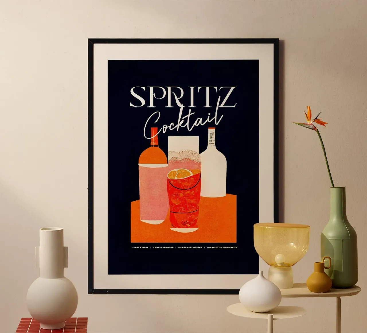 bicchiere da cocktail poster con telaio in plastica da John C Labut