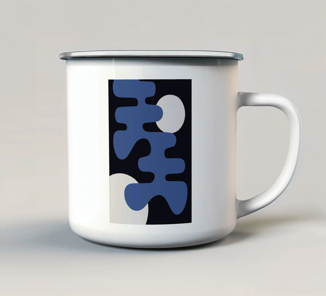 forme astratte cerchi forme blu tazza in smalto da Lindsey W Fernandez