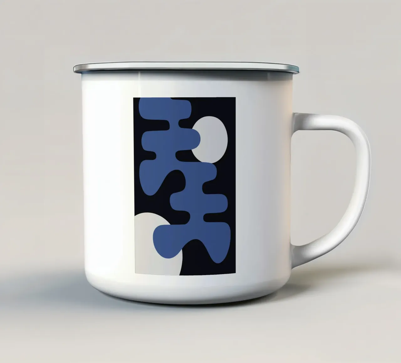 abstrakte Formen Kreise blau Formen Emaille Tasse von Lindsey W Fernandez