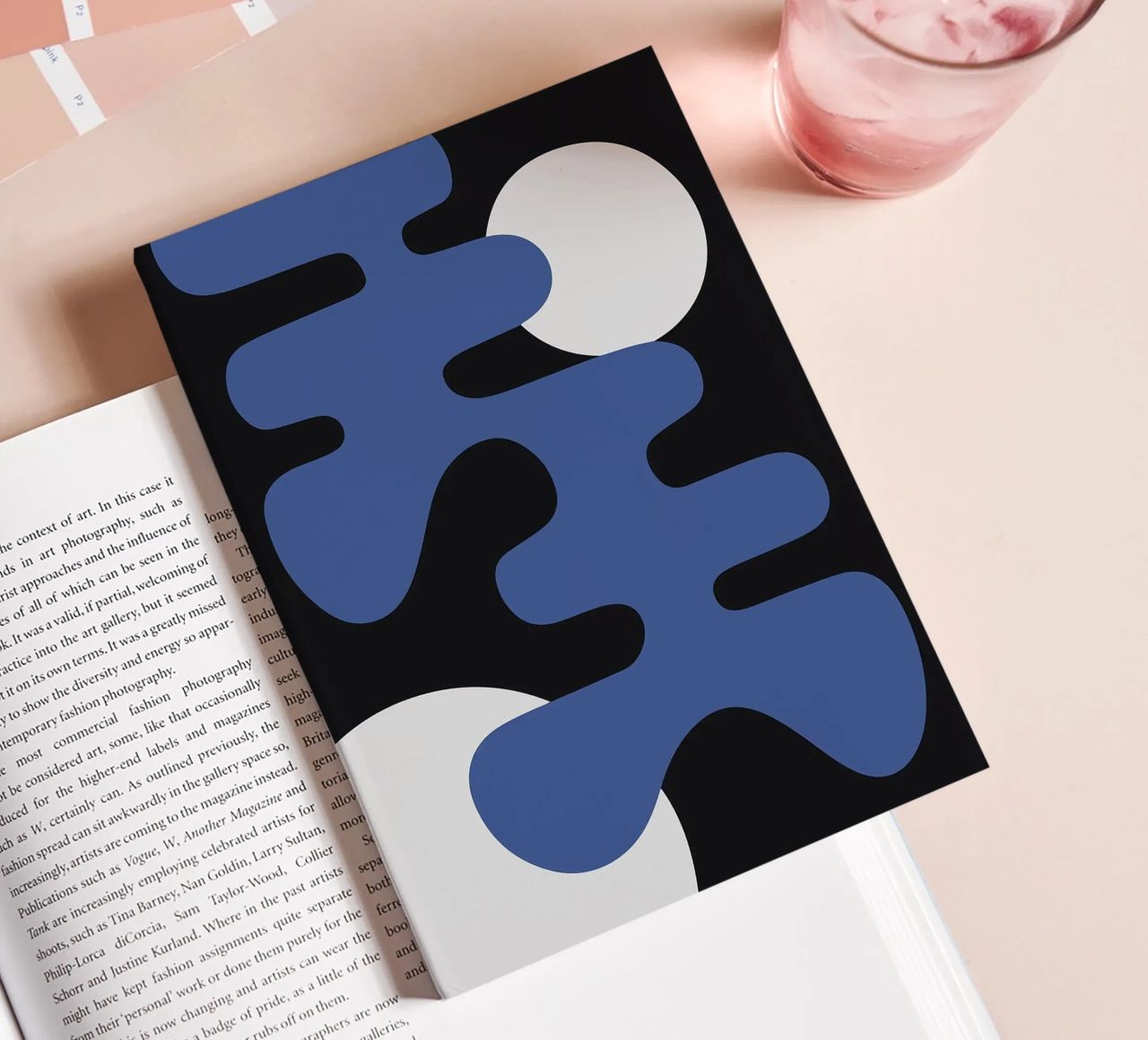 abstract shapes circles blue forms notebook by Lindsey W Fernandez