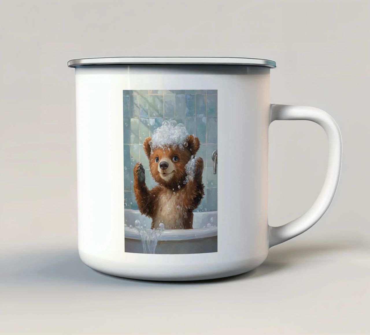 orso vasca da bagno bolle di sapone piastrella tazza in smalto da Lindsey W Fernandez