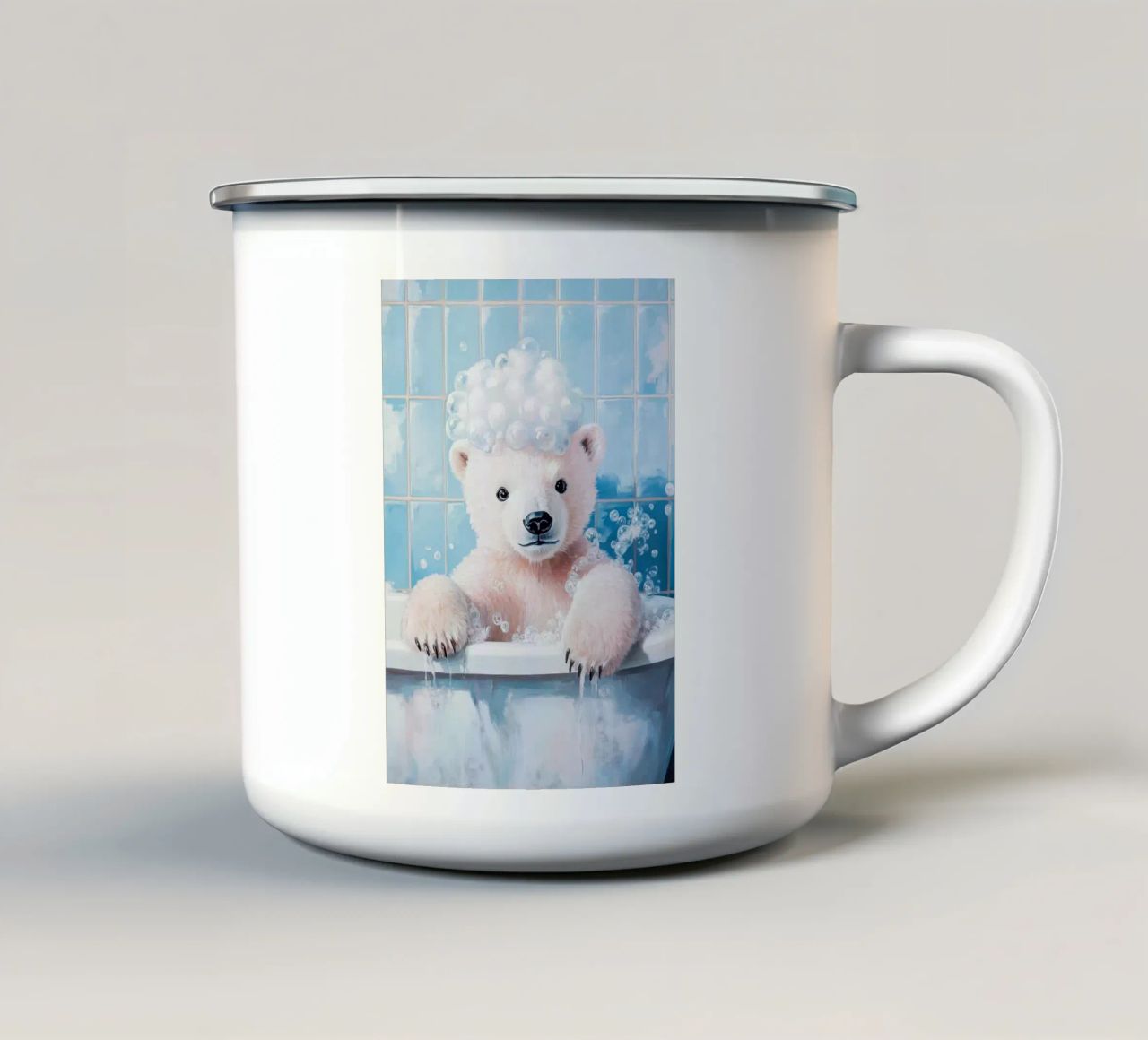 piastrelle per vasca da bagno con orso polare tazza in smalto da Lindsey W Fernandez