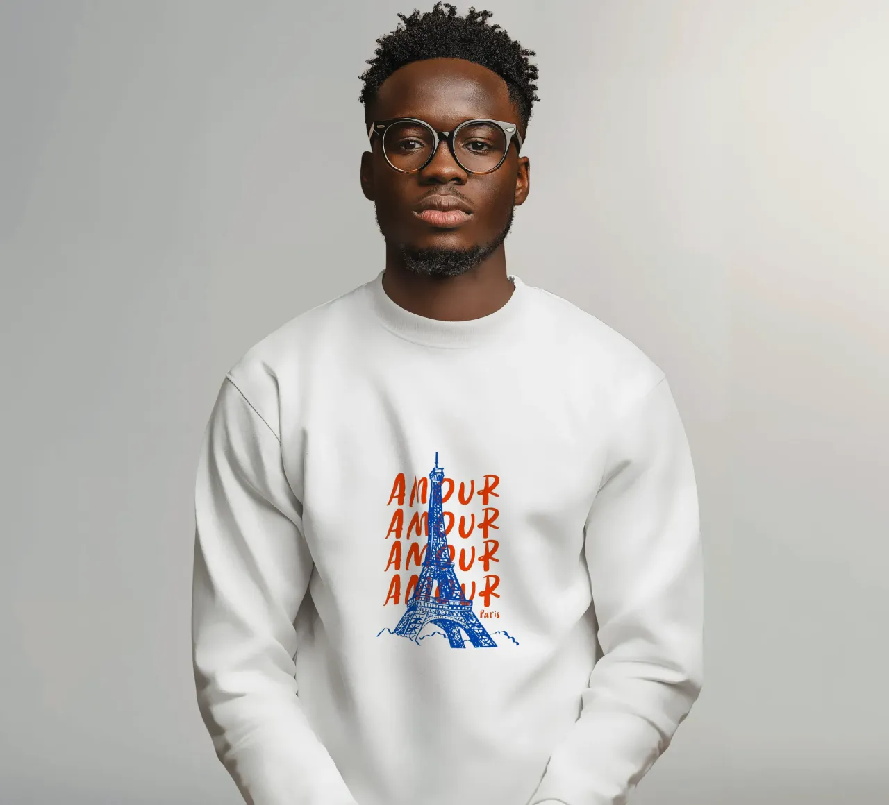 blue Eiffel Tower design Sweatshirt von ramosashop
